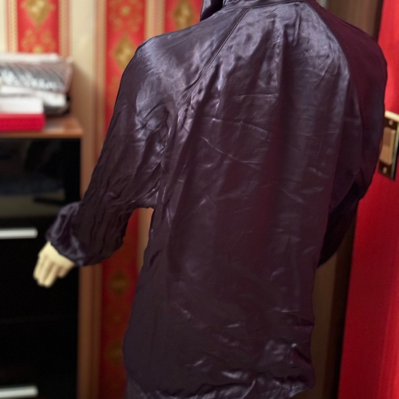 Laurel black embroidered silk button down blouse IT40 - Picture 9 of 16